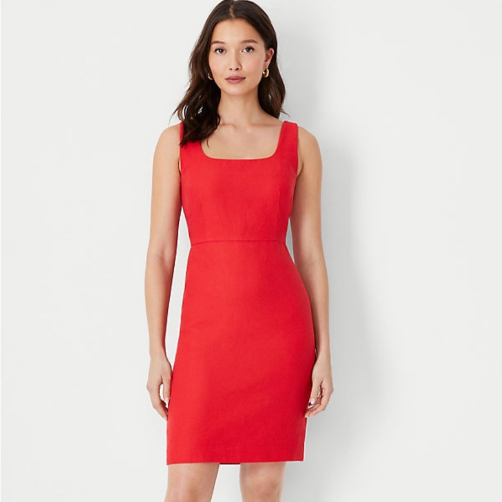 Brand new Ann Taylor red scoop neck sheath dress
